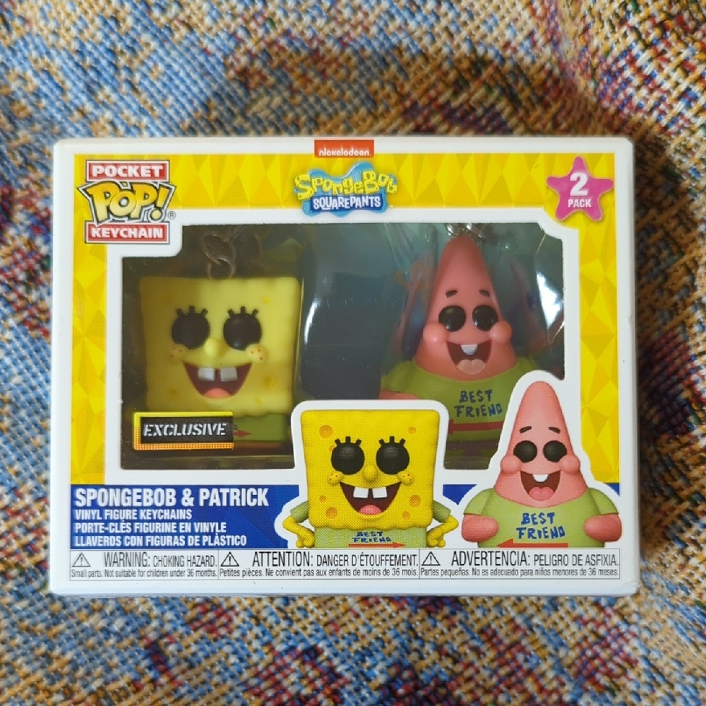 Nickelodeon SpongeBob & Patrick Pocket Pop Best Friends Keychain Set (Brand New)